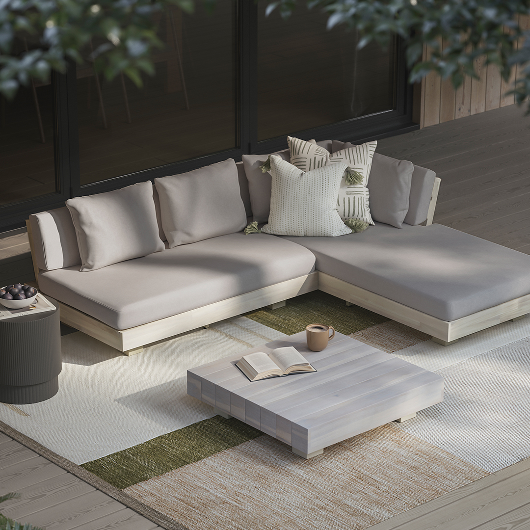 Lubek 82.5" Outdoor Low Right Sectional - Beach Sand